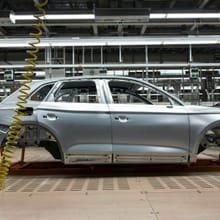 Car on an automotive assembly line