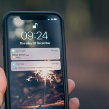 Phone lock screen showing notifications