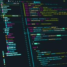 Source code on a monitor