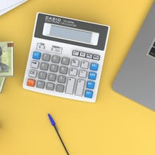 Calculator on a desk for pricing